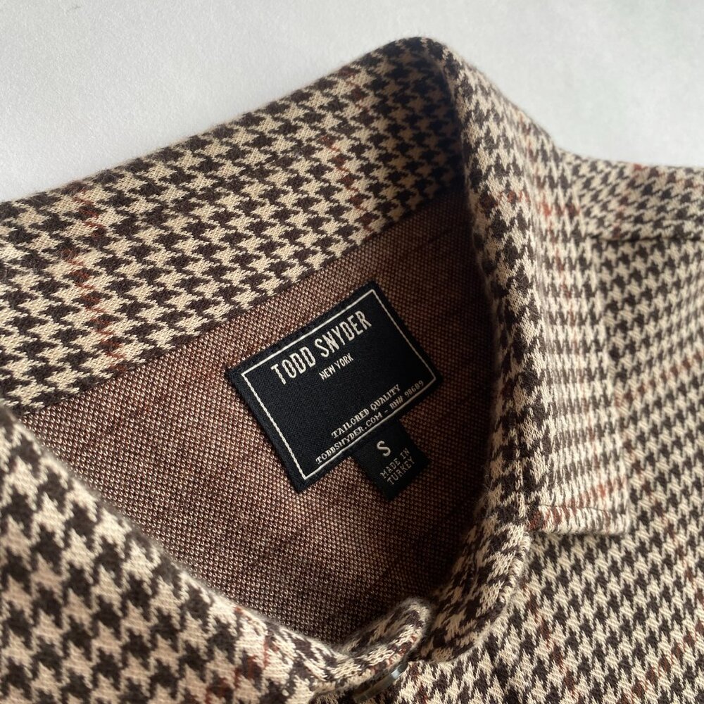 Todd Snyder Black and Brown Houndstooth Shirt